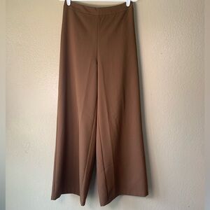 DO + BE Brown Fitted Waist Wide Leg Business Casual Minimalist Slacks Size M